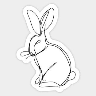 Bunny Rabbit Art | Minimalist line art illustration 1 Sticker